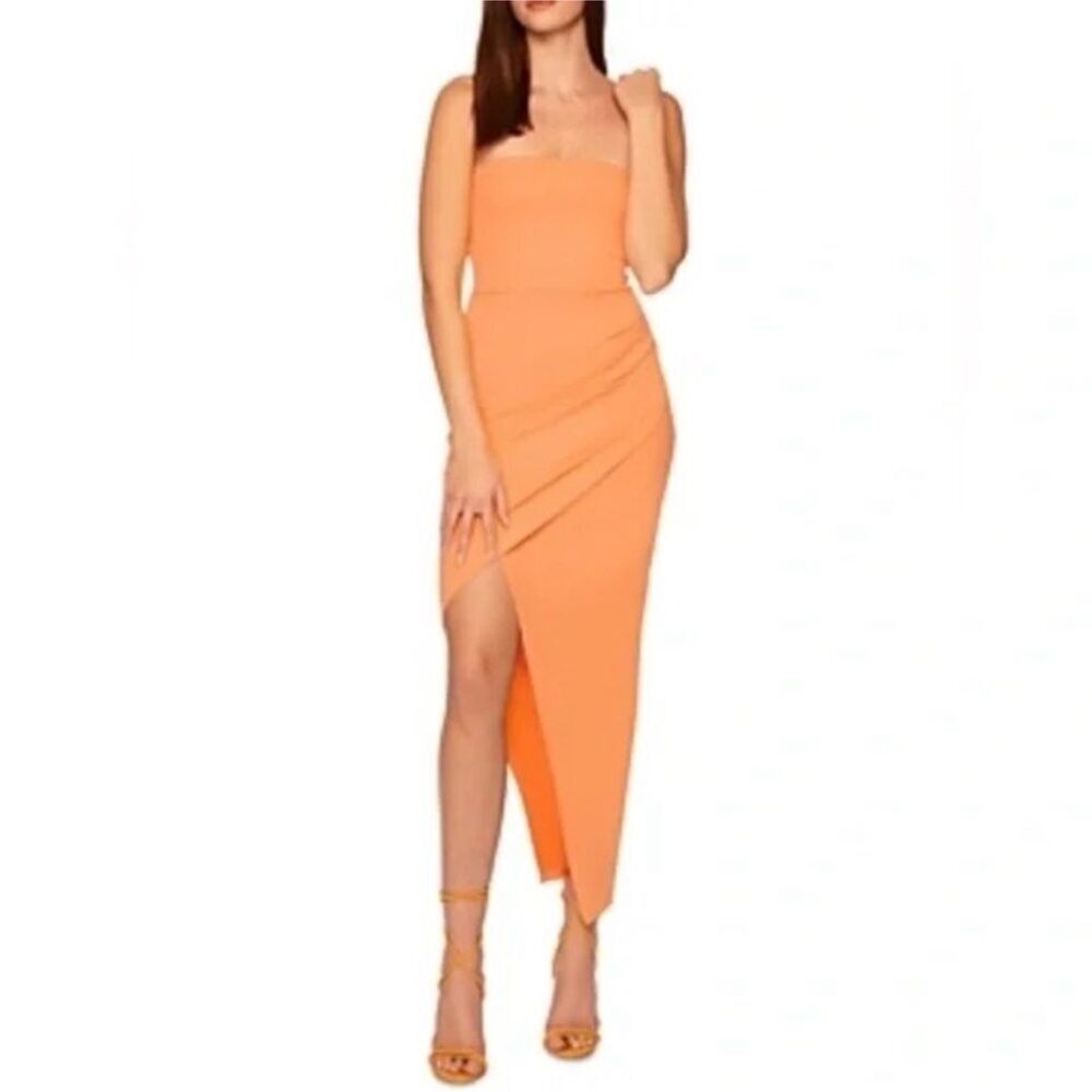 Susana Monaco REVOLVE Tube Overlay Asymmetric Dress in Cantaloupe Medium NEW
